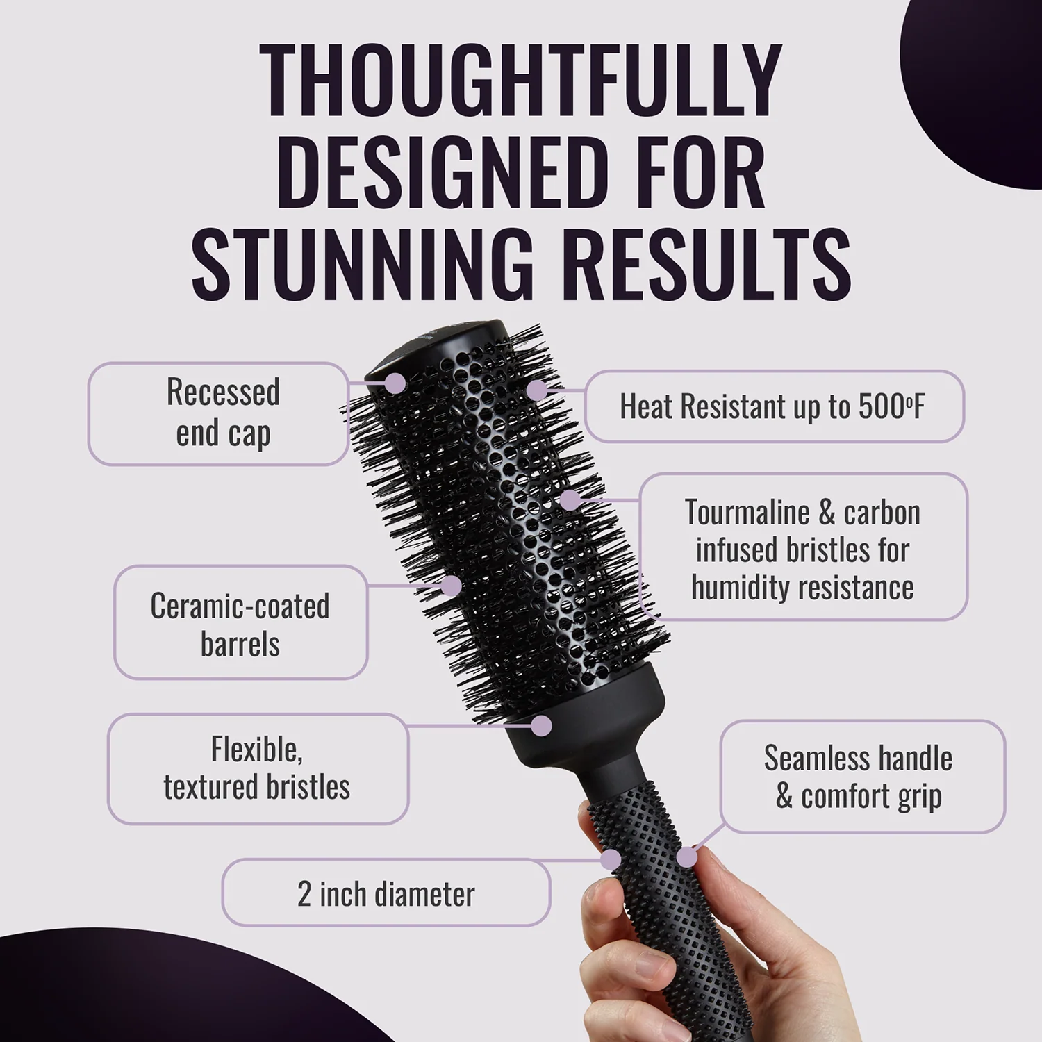 er53 Ionic Ceramic Round Hair Brush - Image 3
