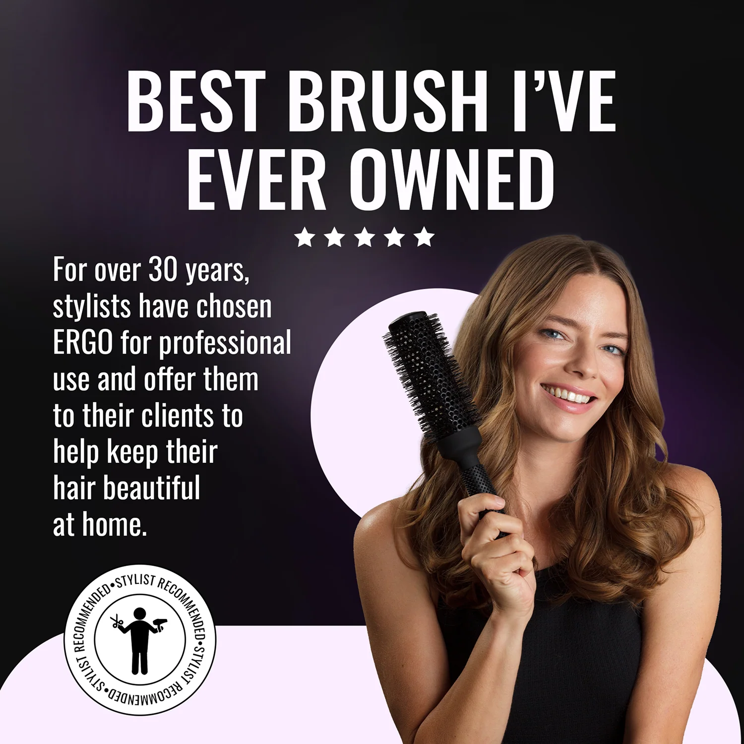 er53 Ionic Ceramic Round Hair Brush - Image 4