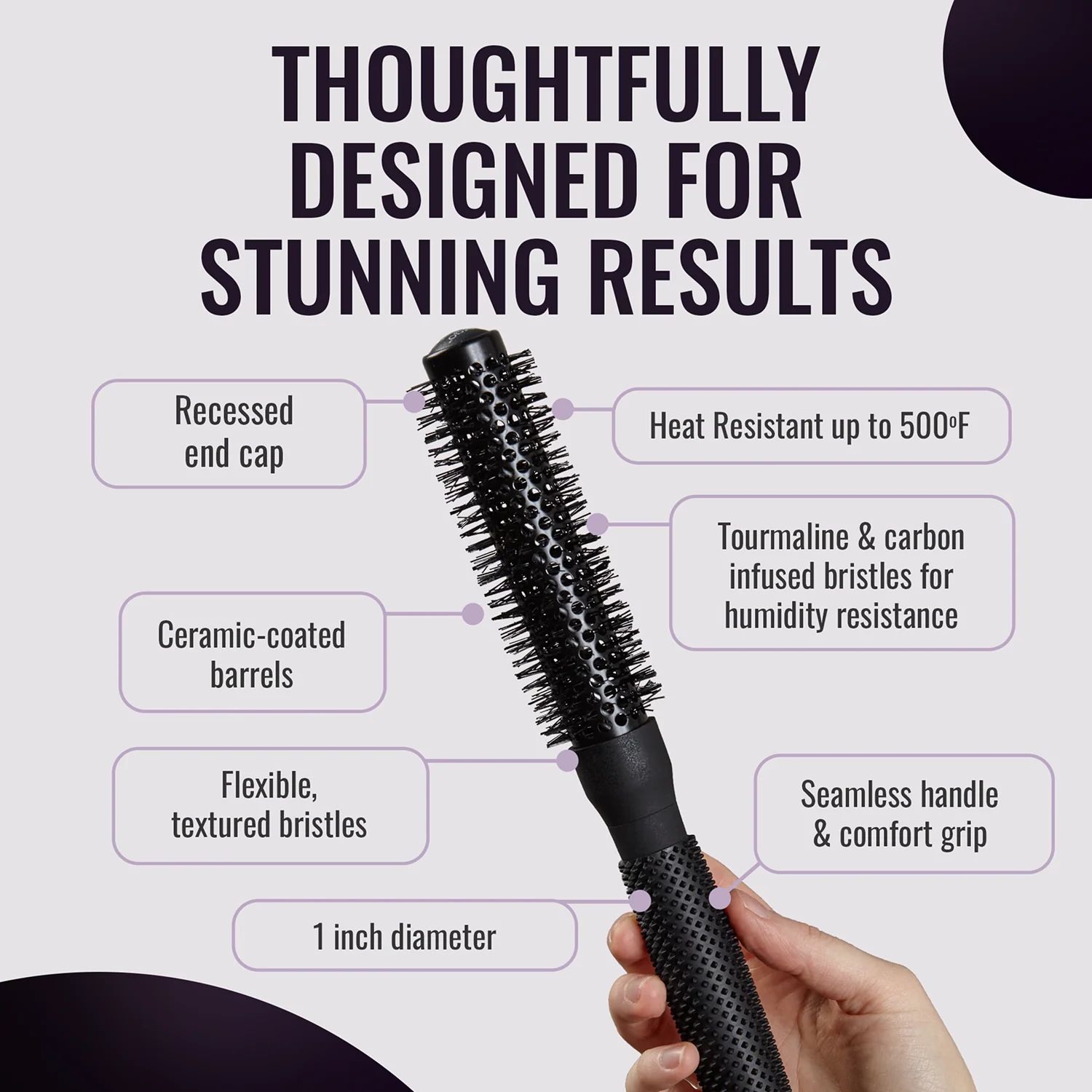 Pro er25 Ionic Ceramic Round Brush - Image 3